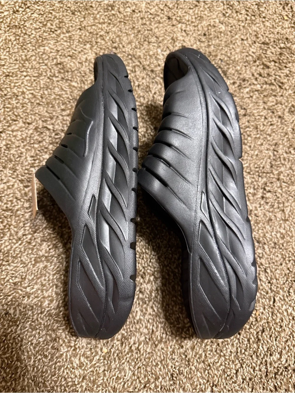 New Hoka one one recovery Unisex M 9 Wo11 Black Slide Sandals with Vent Straps